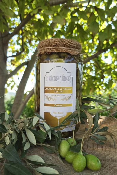 Çekirdeksiz Kırma Yeşil Zeytin 1000 ML ürün görseli 1