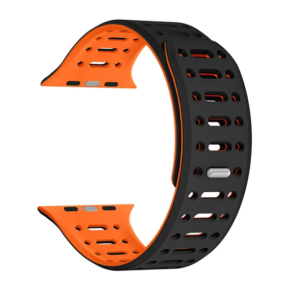 Gpack Apple Watch Series 8 45mm Kordon Oval Delikli Silikon Strap KRD124 ürün görseli 1