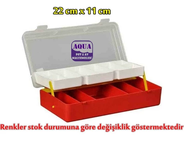 Şeffaf Kapaklı Raflı Balıkçı Malzeme Organizer 22 cm x 11 cm - Balıkçı Takım Malzeme Kutusu Organizeri ürün görseli 1