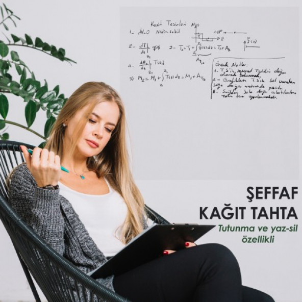 Akıllı Kağıt - 60x100Cm Şeffaf 10 Adet, Statik Tutunabilen Yazı Tahtası ürün görseli 1