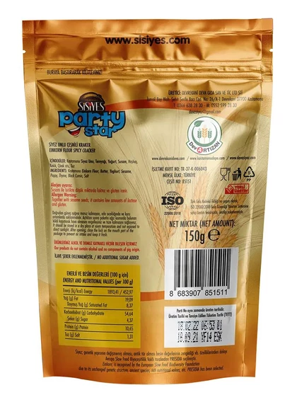 SİSİYEZ PARTYSTAR KRAKER 150G - Resim 2