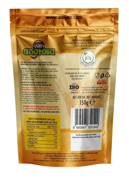 SİSİYES ANATOLİA GALETA 150G - Resim 2