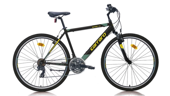 Carraro Active 290 V Fren 21 Vites 28 Jant Şehir Bisikleti Siyah Sarı Yeşil 52 Kadro ürün görseli 1