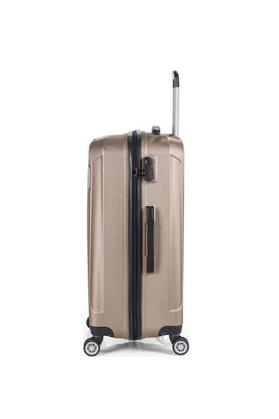 Polo&Sky Spring Model Gold Renk 2'li Valiz Seti Kabin + Orta - Resim 3