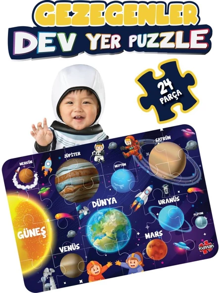 Kidsan Gezegenler Dev Yer Puzzle - Resim 3