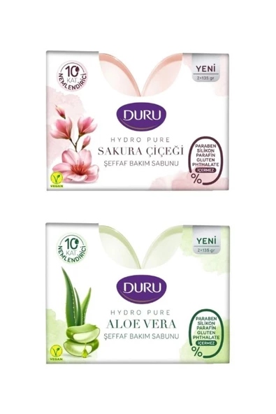 Duru Hydro Pure Sakura Çiçeği Ve Aloe Vera Sabun 4 Adet Sabun 540Gr ürün görseli 1