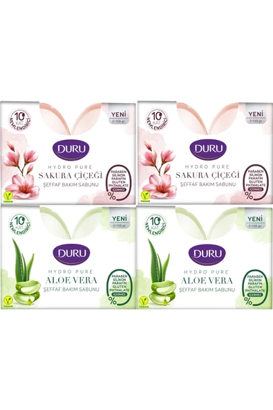 Duru Hydro Pure Aloevera 270 gr 2 Adet Hydro Pure Aloevera Sakura 2 Adet ürün görseli 1