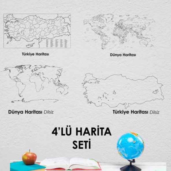 EVBUYA 4'LÜ HARİTA SETİ ürün görseli 1