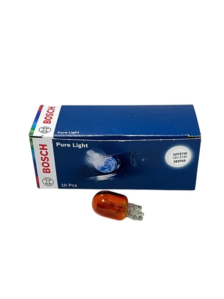 Bosch 12V 21W W3X16D WY21W W3X16D Turuncu Tekli Büyük Dipsiz Sinyal Fren Stop Ampulü 10 Adet ürün görseli 1