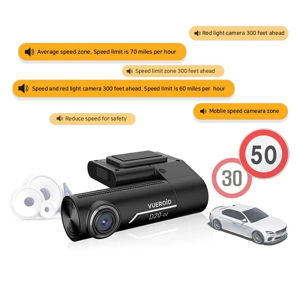 Vueroid Araç Kamerasi 2K Sony Starvis Görüntü Sensörü GPS D20 - Resim 3