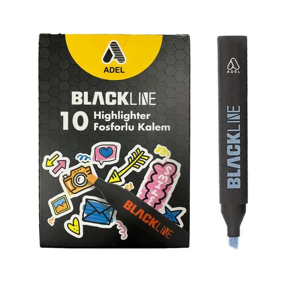 Adel Bl Fosforlu Kalem P.Mavi  10'Lu 2201000133000 ürün görseli 1