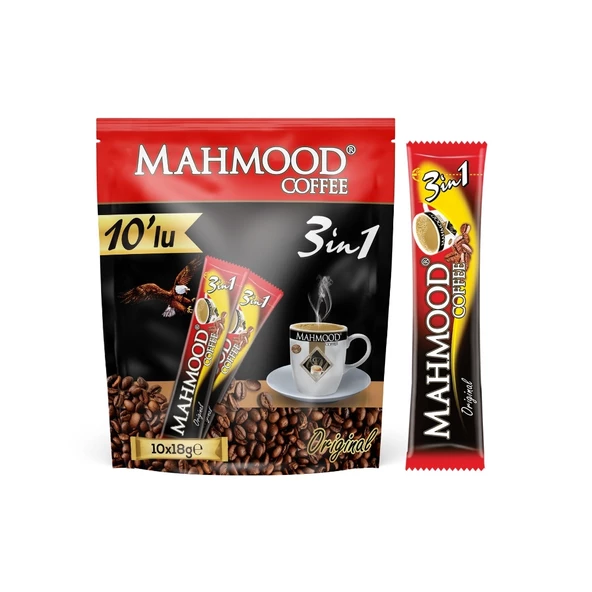 Mahmood Coffee 3'ü 1 Arada Kahve 18 gr x 10 Adet ürün görseli 1