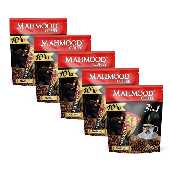 Mahmood Coffee 3'ü 1 Arada Kahve 18 gr x 10 Adet x 5'li Paket ürün görseli 1