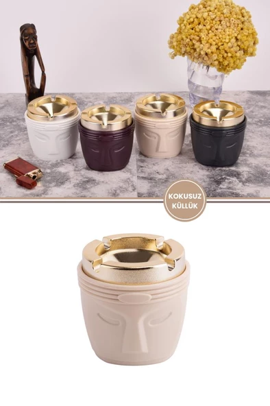 King Kokusuz Gold Küllük, Kokusuz Dumansız Yuvarlak Küllük ürün görseli 1