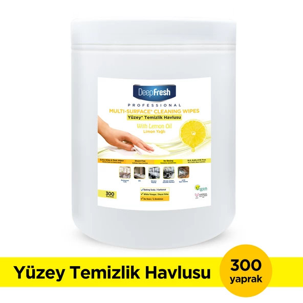 Deep Fresh Hijyen Kovası Yüzey Temizleme Mendili Limon 300 Yaprak ürün görseli 1