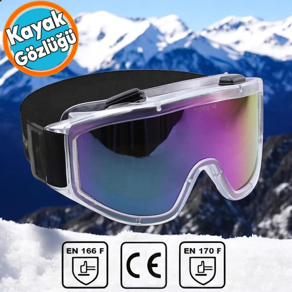 Kayak Gözlüğü Ventilli Güneş Kar Gözlük Gökkuşağı Snowboard Glasses Ekonomik Gözlük ürün görseli 1