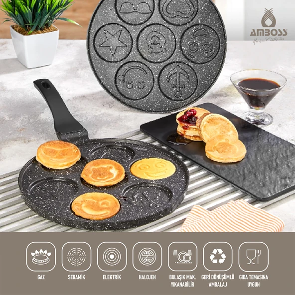 Funny Emoji Pankek Krep Tavası 26 Cm ürün görseli 1