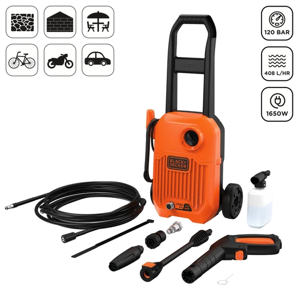 Black+Decker BEPW1650  120 Bar Basınçlı Yıkama Makinesi ürün görseli 1
