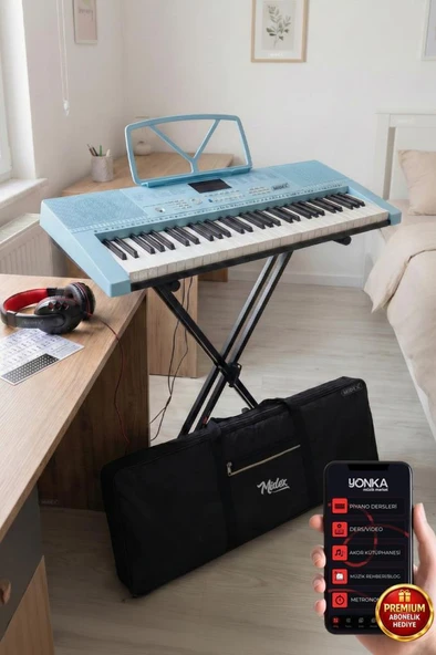 Midex PS-2300BL-PAK 61 Tuşlu Org Stand Kulaklık Mavi Başlangıç İçin Uygun ürün görseli 1
