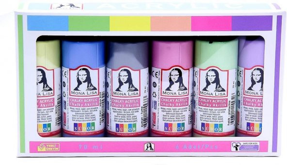 SUDOR AKRILIK BOYA 70ML CHALKY 6LI SD1006C ürün görseli 1