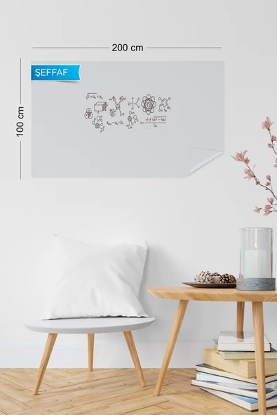 Akıllı Kağıt - 100x200 Cm Şeffaf, 1 Alana - 1 Bedava Yazı Tahtası ürün görseli 1
