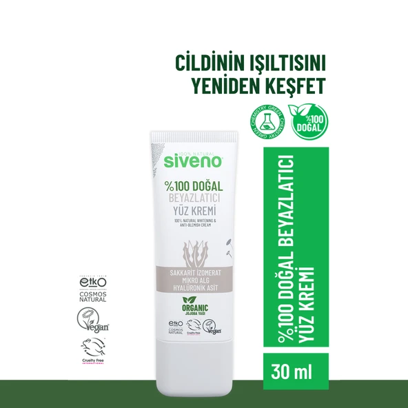 Siveno Dogal Yuz Kremi Beyazlatici Aydinlatici Canlandirici Etkili 30 ml ürün görseli 1