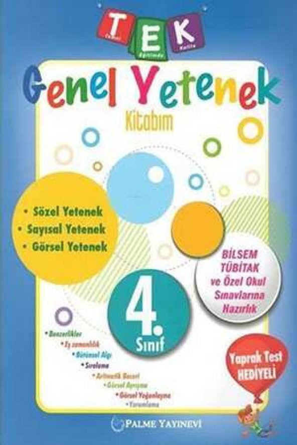 Palme Yayınevi 4.sınıf Genel Yetenek Kitabım ürün görseli 1