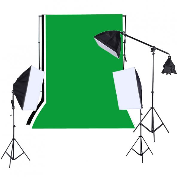 Deyatech Full Set (Yeşil Fon+Stand+Softbox Set) ürün görseli 1