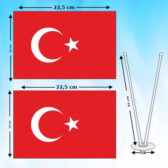 İKİLİ TÜRK BAYRAĞI - Resim 3