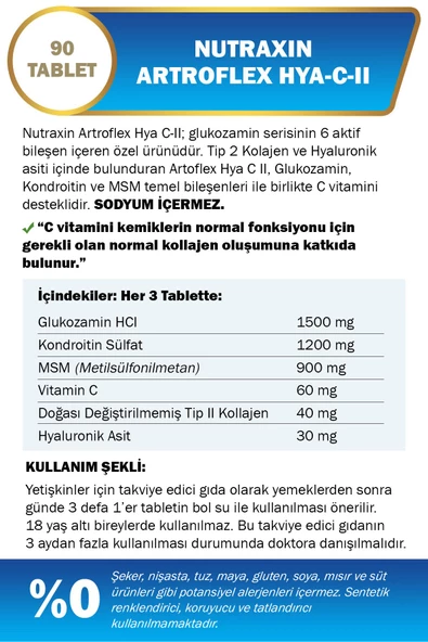 Nutraxin Artroflex Hya C-ıı 90 Tablet - Resim 2