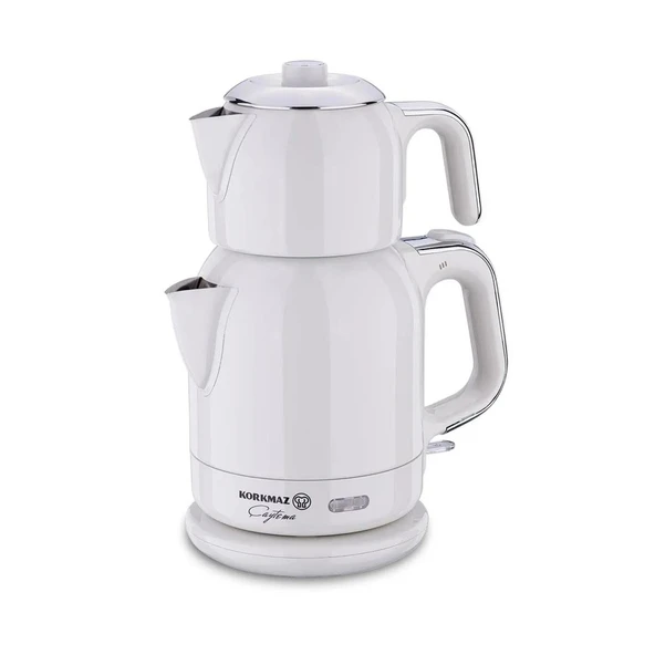 Korkmaz Çaytema Elekt. Çaydanlık Vanilya/Krom 1.7 lt A331-08 ürün görseli 1