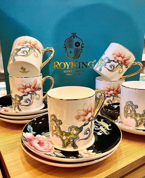 ROYKING LUCİANA 6 LI KAHVE FİNCANI BONE CHINA ürün görseli 1