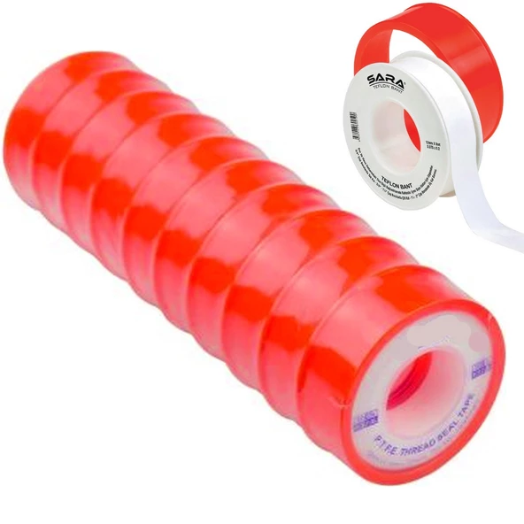 Teflon Bant 8 Metre 10'lu - Tamir Bandı 12 mm Toplamda 80 Metre Bant ürün görseli 1