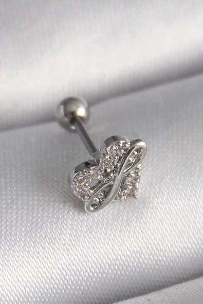 Gümüş Renk Zirkon Taşlı Sonsuzluk Detay Tragus Piercing - EBJ241123W29400 ürün görseli 1