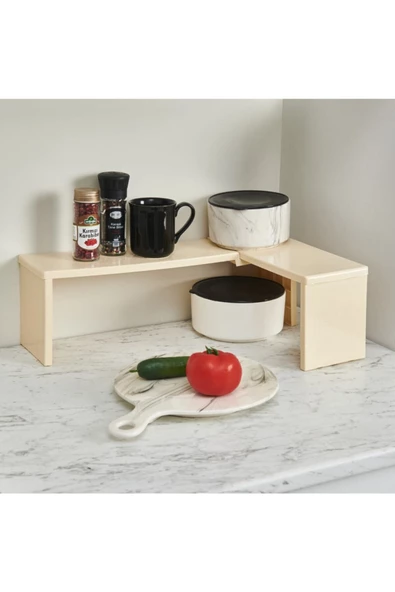 Decobella raf düzenleyici organizer 2 farklı kullanım çok amaçlı dolap içi düzenleyici ürün görseli 1