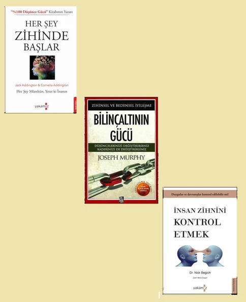 Bilinçaltının Gücü  + İnsan Zihnini Kontrol Etmek + Her Şey Zihinde Başlar (3 Kitap) ürün görseli 1