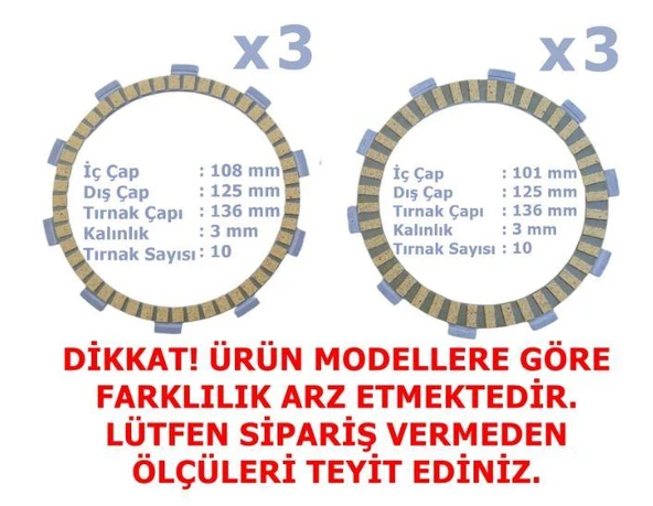 CF MOTO SR250-NK250 DEBRİYAJ BALATASI 3+3 ürün görseli 1