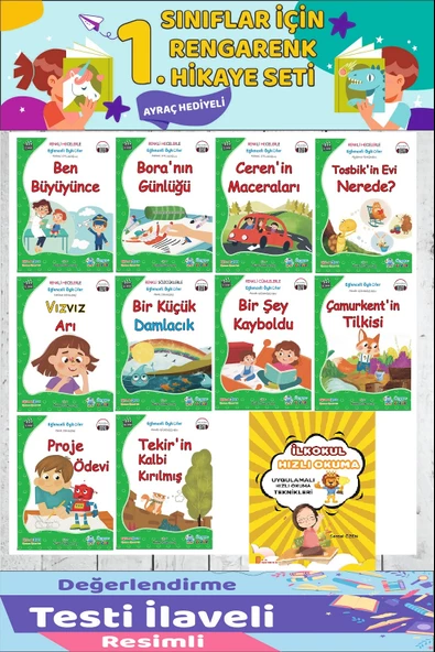 1.Sınıf Renkli Hecelerle Eğlenceli Öyküler  (Hızlı Okuma Kitabı Hediyeli) ürün görseli 1