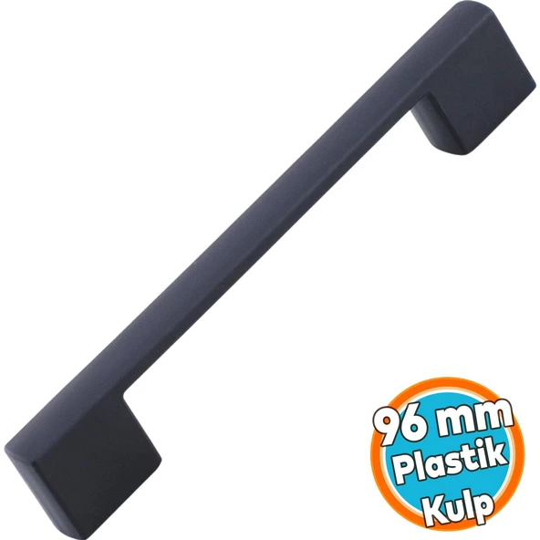 Mobilya Kulp Siyah Çekmece Mutfak Dolap Dolabı Kulpu Kulbu Kulpları (SERT PLASTİK) 96 mm ürün görseli 1