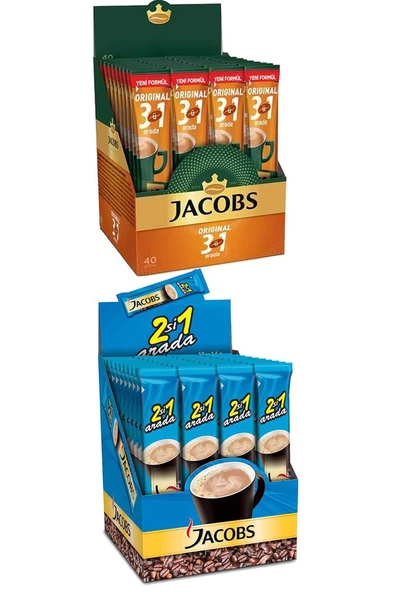 Jacobs 3ü1 Arada Kahve 40 Adet + Jacobs 2si1 Arada Kahve 40 Adet ürün görseli 1