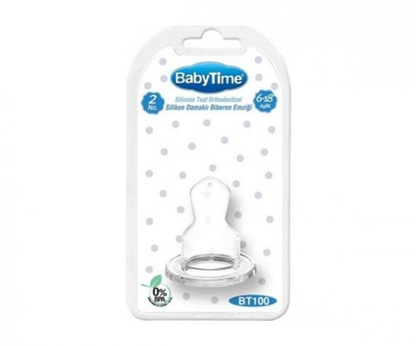 Baby Time BT100 Silikon Damaklı Biberon Emziği ürün görseli 1