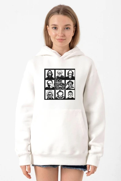 The Psycho Bunch Beyaz Kadın 3ip Kapşonlu Sweatshirt ürün görseli 1