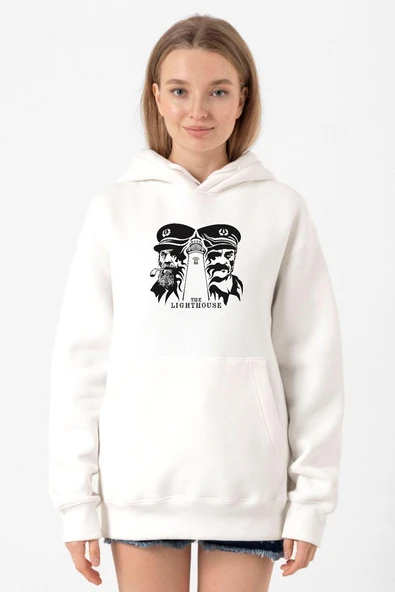 The Lighthouse Minimalist Beyaz Kadın 3ip Kapşonlu Sweatshirt ürün görseli 1