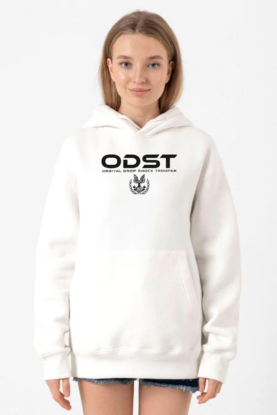 Halo Odst Orbital Drop Shock Trooper Beyaz Kadın 3ip Kapşonlu Sweatshirt ürün görseli 1