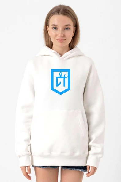 Idil Ural Tamga Beyaz Kadın 3ip Kapşonlu Sweatshirt ürün görseli 1