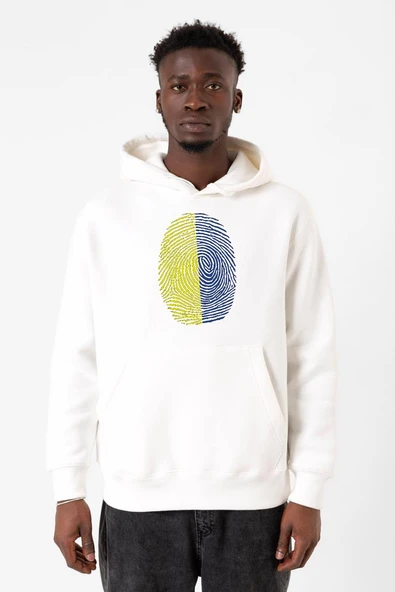 Sarı Lacivert Parmak İzi Beyaz Erkek 3ip Kapşonlu Sweatshirt ürün görseli 1