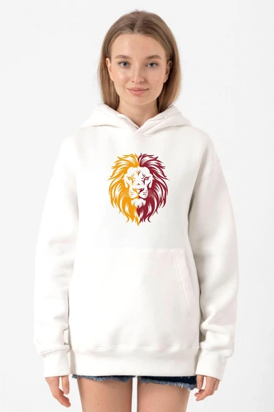 Sarı Kırmızı Leon Beyaz Kadın 3ip Kapşonlu Sweatshirt ürün görseli 1