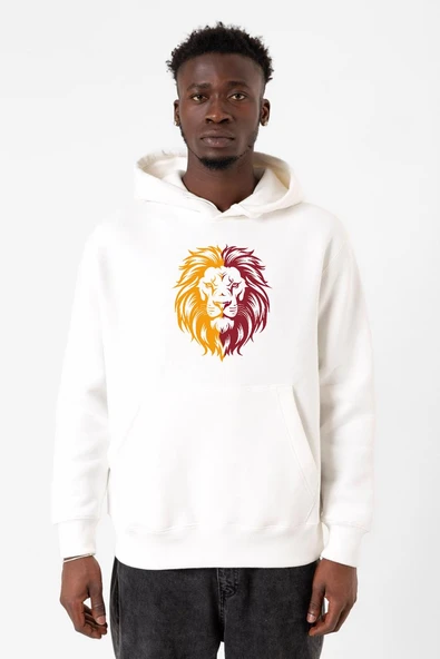 Sarı Kırmızı Leon Beyaz Erkek 3ip Kapşonlu Sweatshirt ürün görseli 1