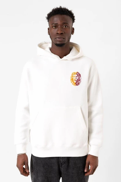 Sarı Kırmızı Aslan Beyaz Erkek 3ip Kapşonlu Sweatshirt ürün görseli 1