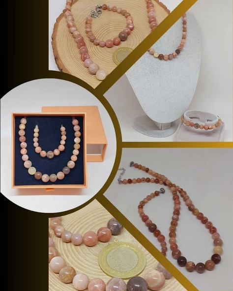 Galaksi Serisi Güneş Taşı Kolye & Bileklik Seti ürün görseli 1